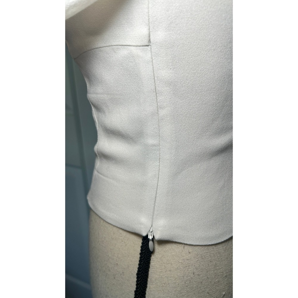 Wilfred Novella Blouse S White Sweetheart Puff Sleeve Smocked Back Romantic Top - Picture 4 of 7
